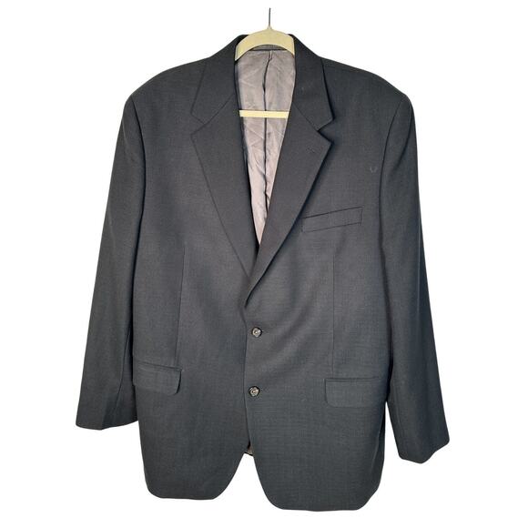 Ralph Lauren Mens 44R 2-Button Blazer 100% Wool Suit Jacket Dark Gray Black EUC - Picture 1 of 7
